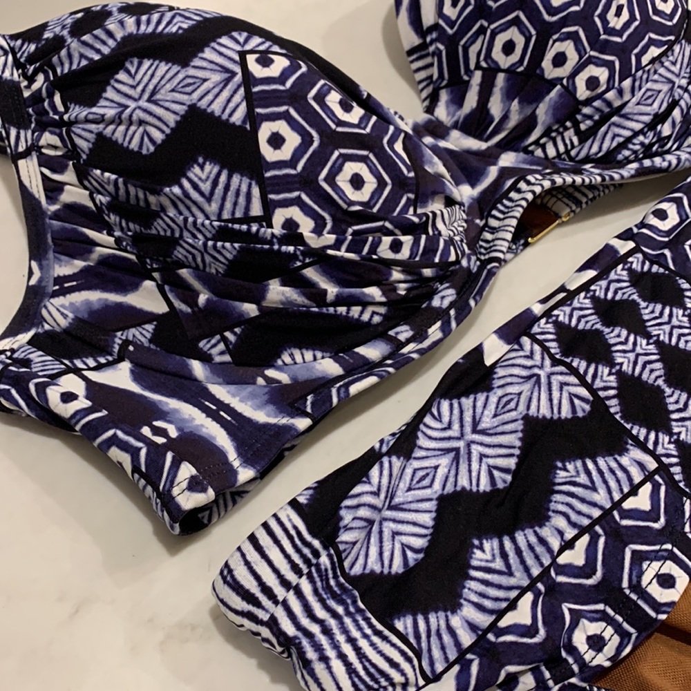 Blue Patterned Bikini Set-underwire - Picture 7 of 14